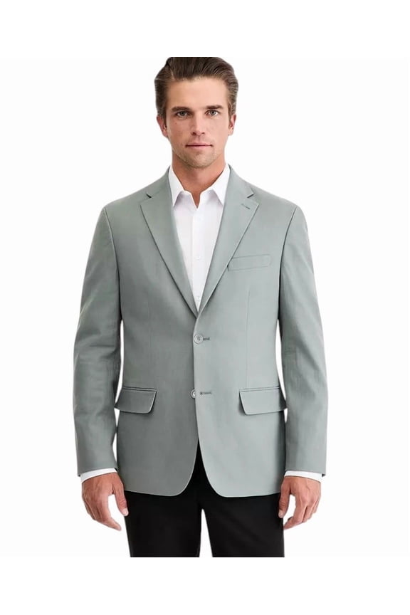 Mens Modern fit Linen Sport Coat Blazer 44 S Sage Green Solid