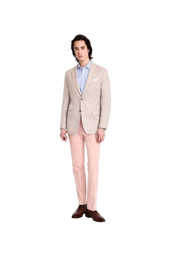 Mens Modern fit Sport Coat Blazer 36 R Beige Solid Stretch