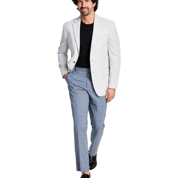 Tommy Hilfiger Mens The Flex Two Button Blazer Jacket, Grey, 36 Short