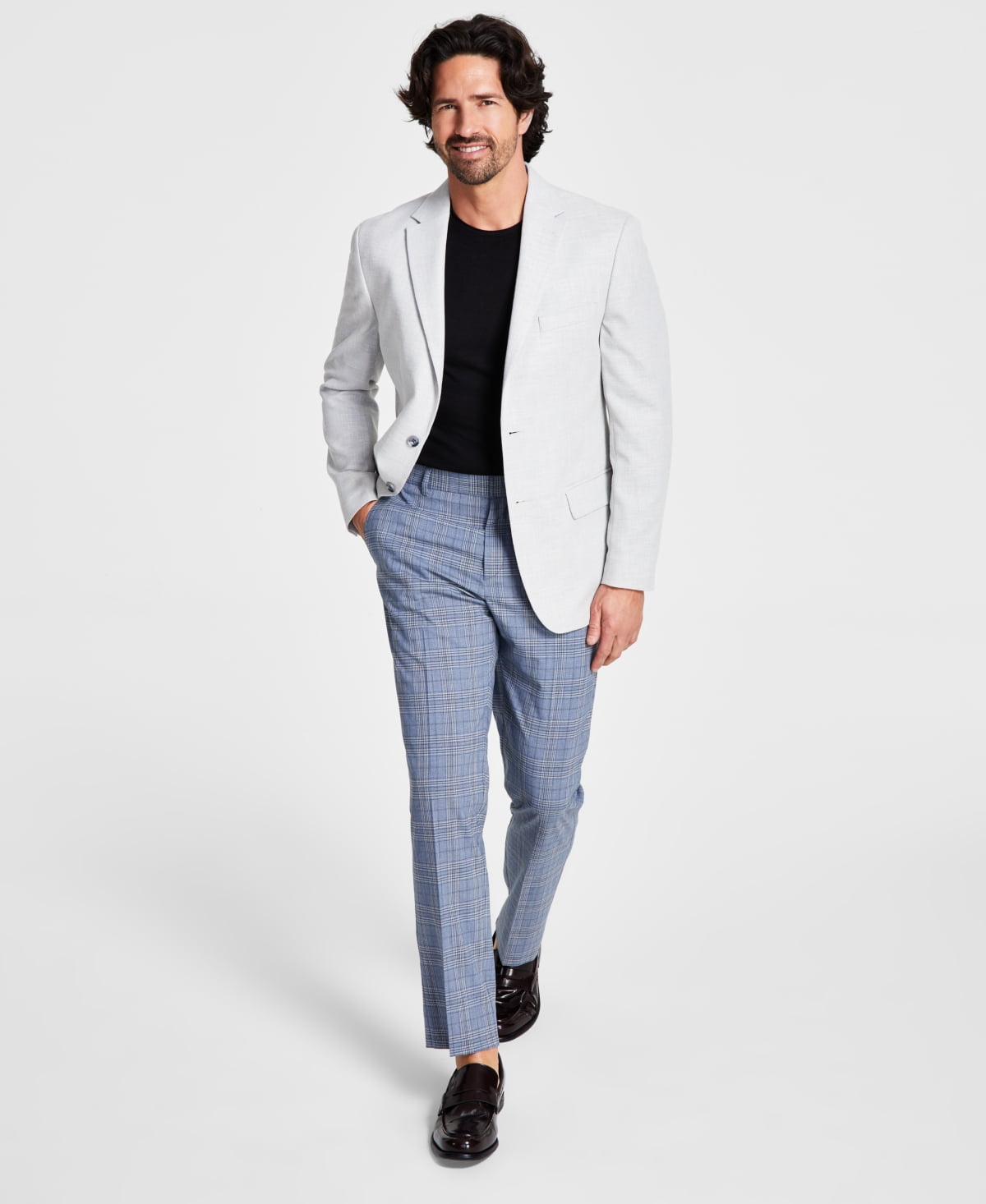 Tommy Hilfiger Mens Modern fit Sport Coat Blazer 36 S Grey Solid