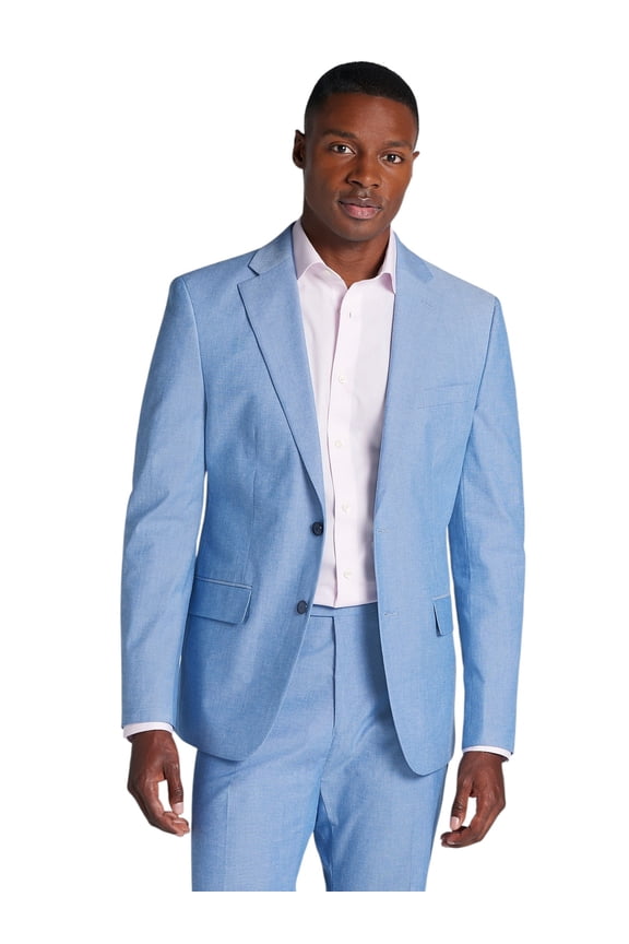 Mens Modern fit Sport Coat Blazer 38 R Mid Blue Solid