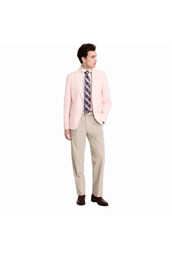 Mens Modern fit Linen Cotton Sport Coat Blazer 38 R Pink Solid