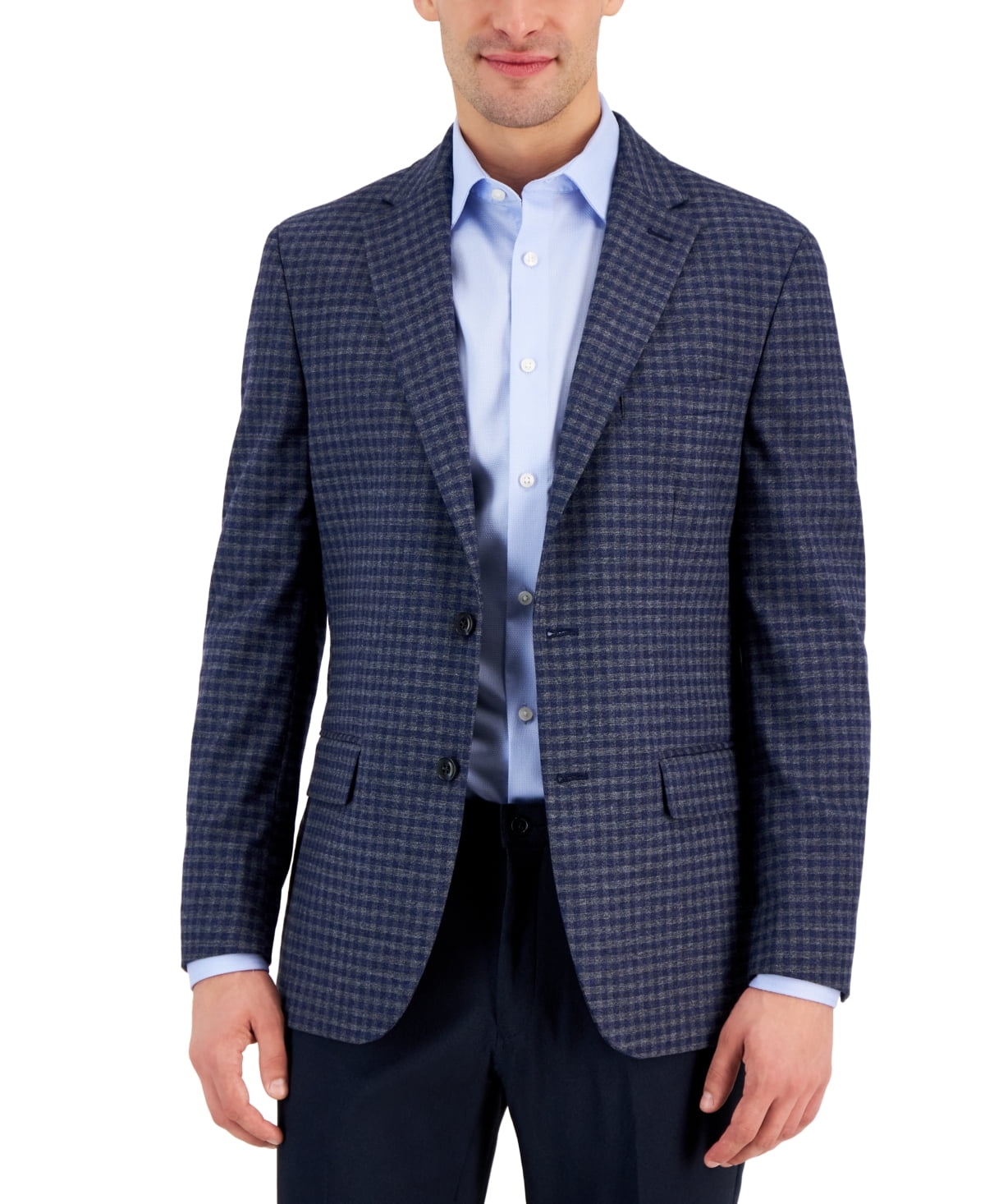 Tommy Hilfiger Mens Modern fit Sport Coat Blazer 38 S Blue Check
