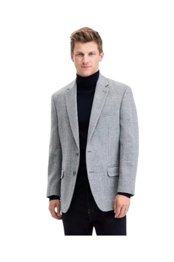 Mens Modern fit Sport Coat Blazer 42 S Light Gray Wool