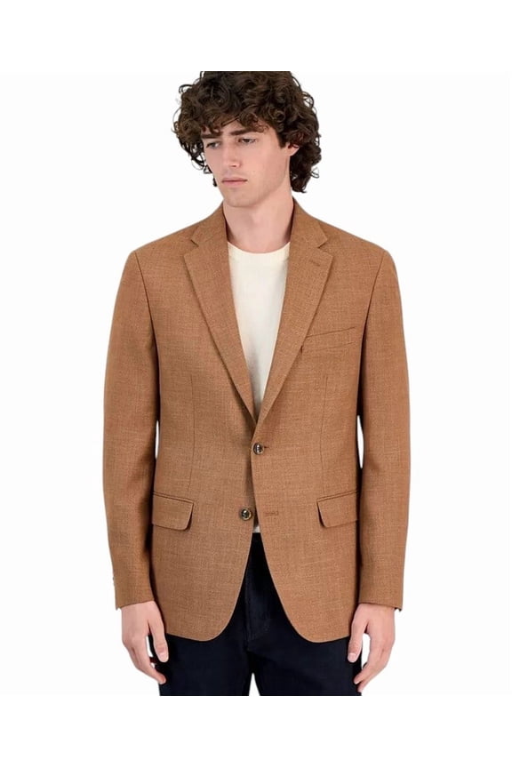 Mens Modern fit Sport Coat Blazer 48 R Rust Brown Solid
