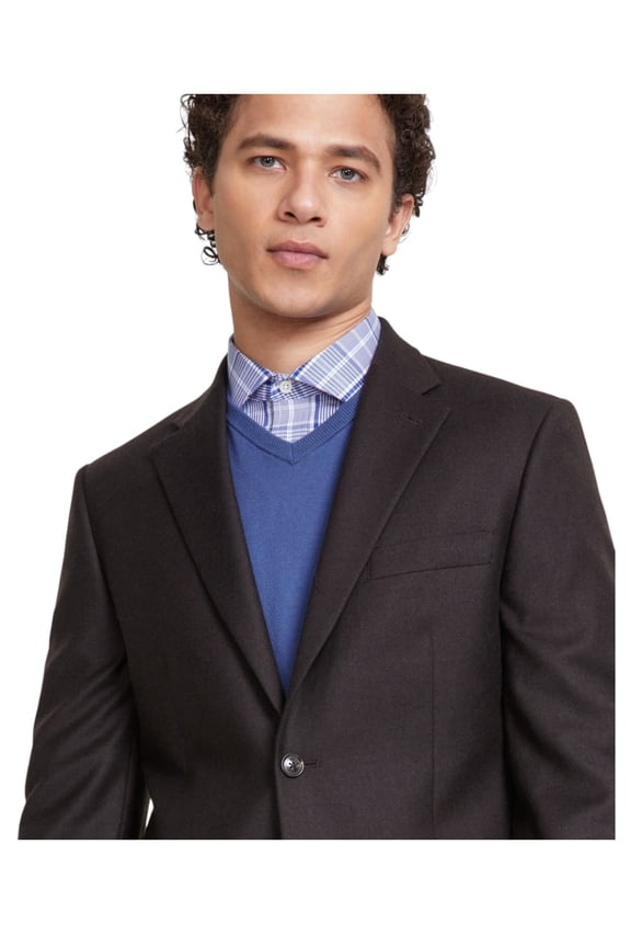 Mens Modern fit Suit Jacket Blazer 36 S Brown Solid Stretch