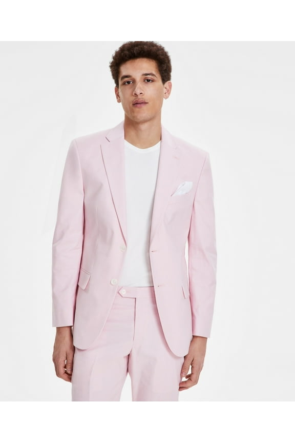 Mens Modern fit Suit Jacket Blazer 36 S Pink Solid Stretch