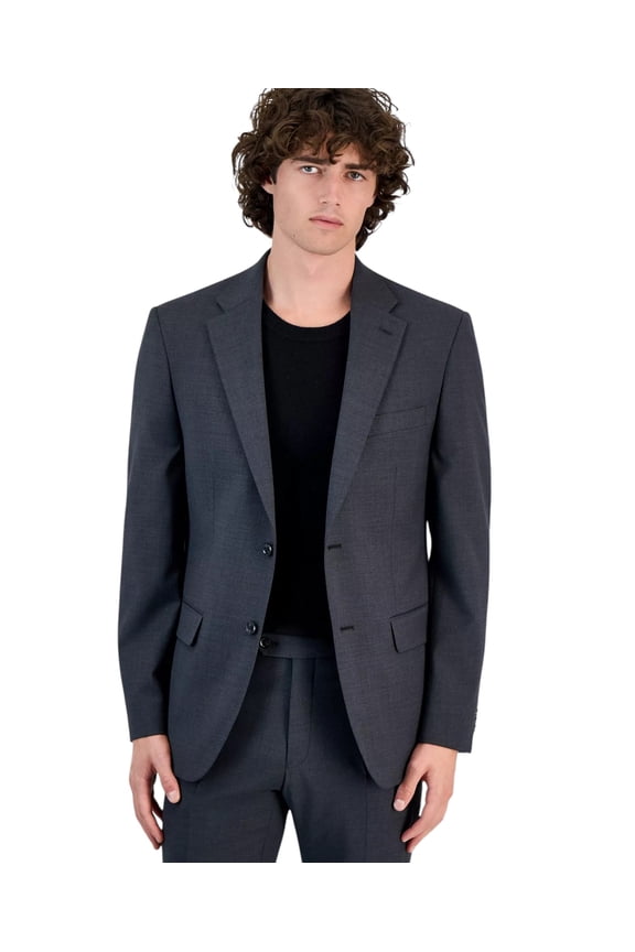 Mens Modern fit Suit Jacket Blazer 38 R Charcoal Gray Solid Wool