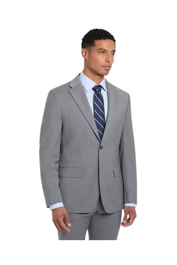 Mens Modern fit Suit Jacket Blazer 38 R Pearl Grey Solid Wool