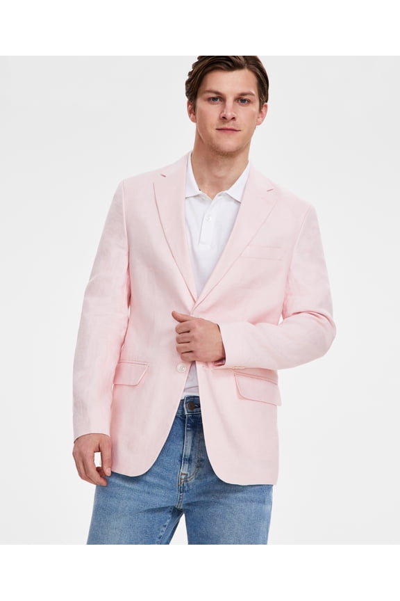 Mens Modern fit Linen Suit Jacket Blazer 38 S Pink Solid