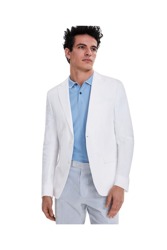 Mens Modern fit Sport Coat Blazer 40 L White Solid