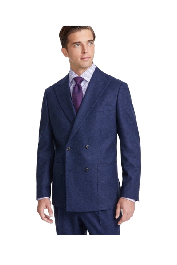 Mens Modern fit Double Breasted Suit Jacket Blazer 40 L Blue Wool