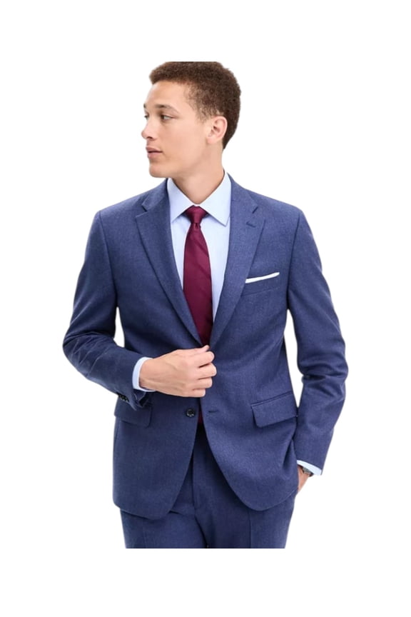 Mens Modern fit Wool Suit Jacket Blazer 48 R Blue Solid