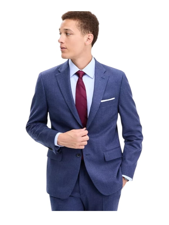 Mens Modern fit Wool Suit Jacket Blazer 48 R Blue Solid