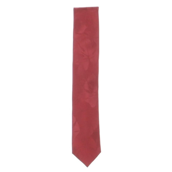 Tommy Hilfiger Mens Monstera Plant Silk Pattern Neck Tie Red