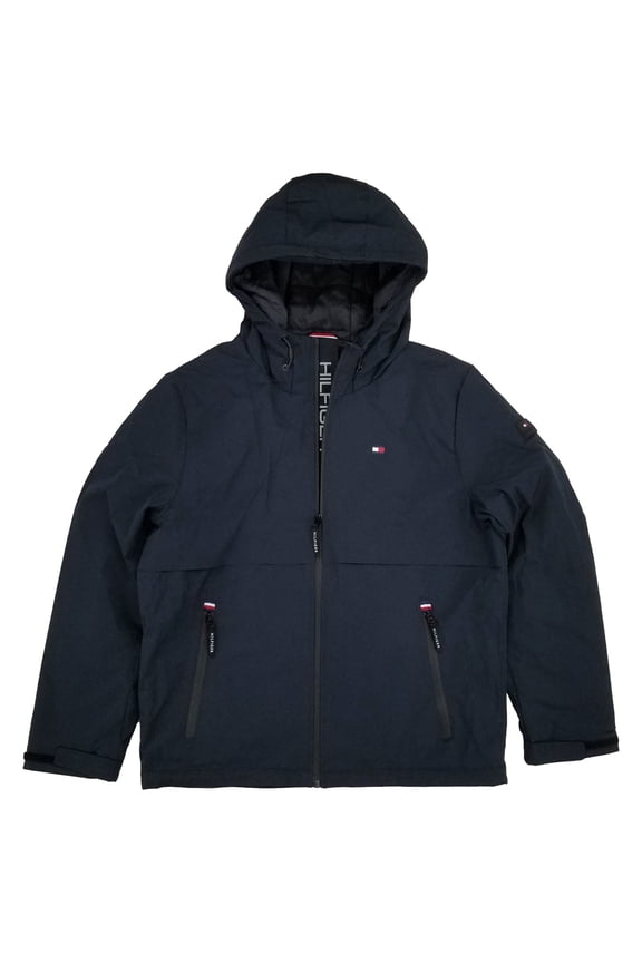 Mens Navy Blue Performance Hooded Jacket Medium