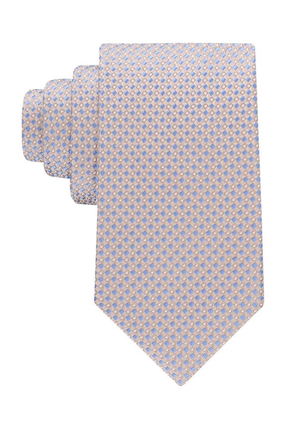 Mens Parma Micro-Pattern Neck Tie Beige Taupe