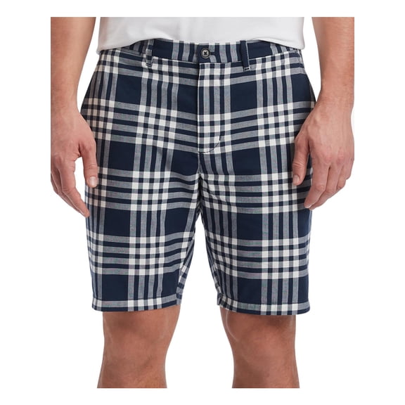 Tommy Hilfiger Mens Plaid Cotton Casual Shorts