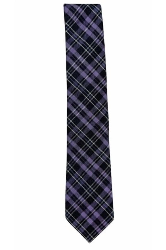 Mens Regular fit Tie Necktie One Size Purple Navy Blue Plaid