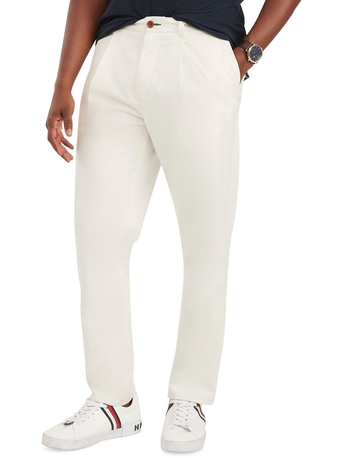Tommy Hilfiger Mens Pleat Front Chino Khaki Pants - Walmart.com