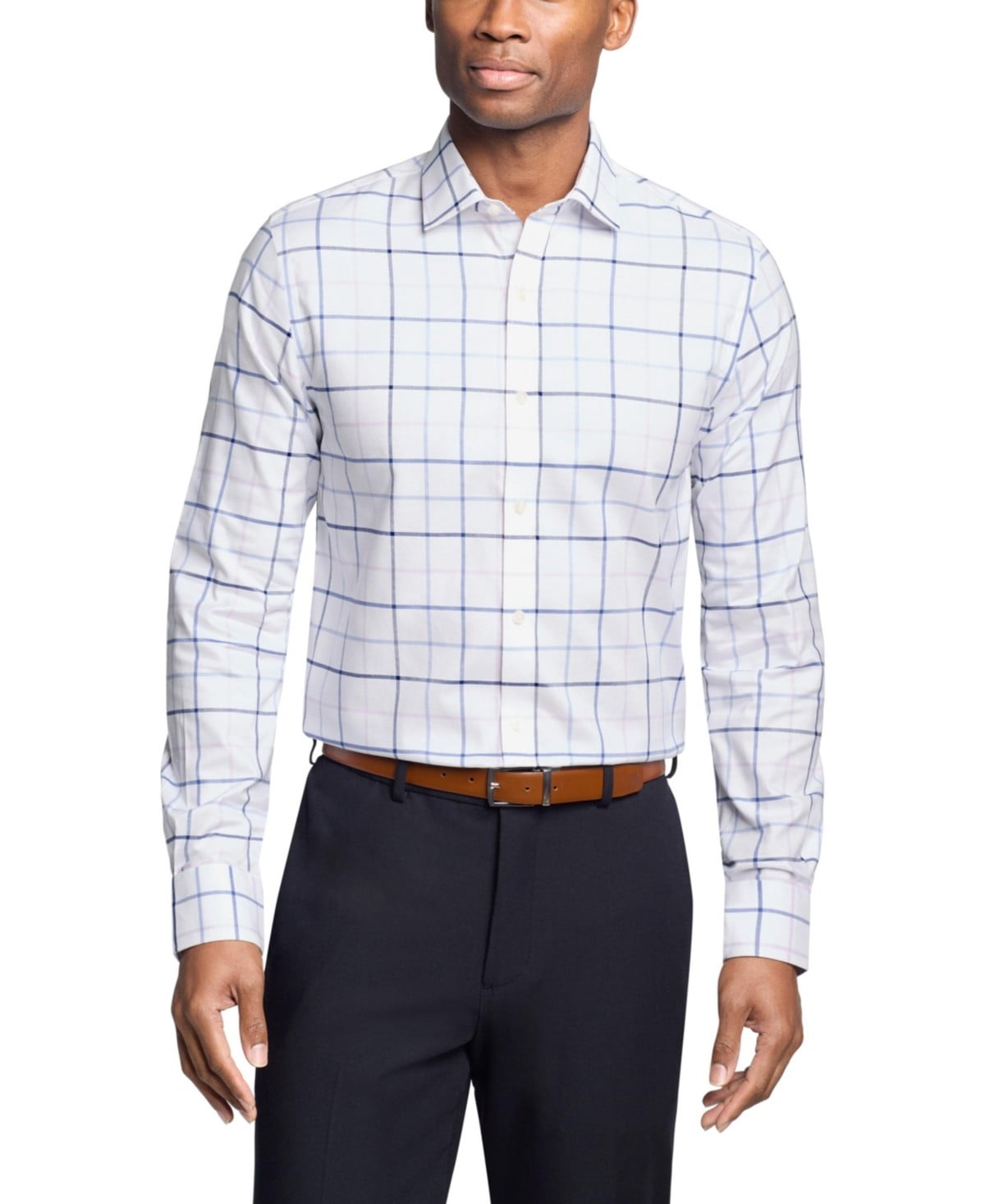 Tommy Hilfiger Mens Regular fit Dress Shirt Large 16 in 34-35 Purple Plaid