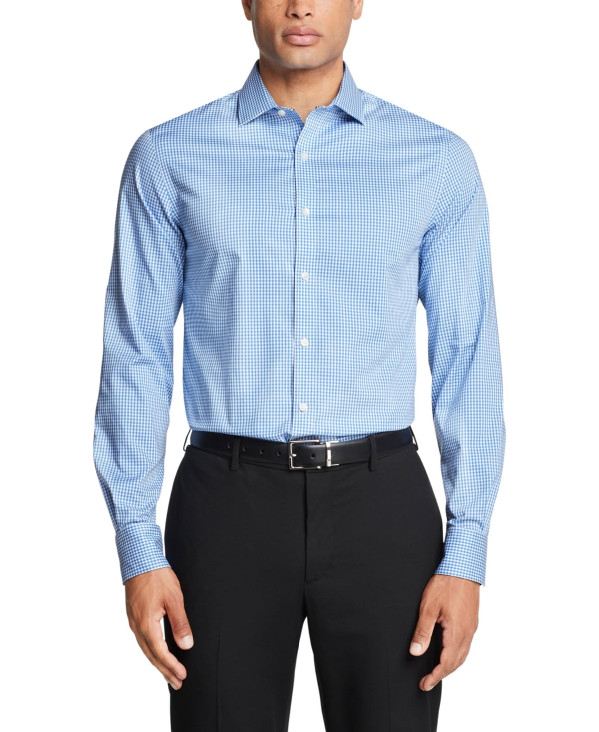 Tommy Hilfiger Mens Regular fit Dress Shirt Medium 15.5 in 32-33 Blue Check