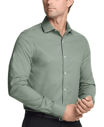 Tommy Hilfiger Mens Regular fit Dress Shirt Medium 15.5 in 32-33 Green Solid