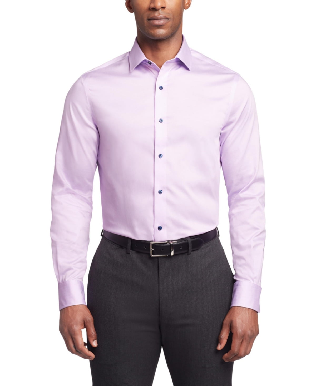 Tommy Hilfiger Mens Regular fit Dress Shirt Medium 15.5 in 34-35 Purple Solid