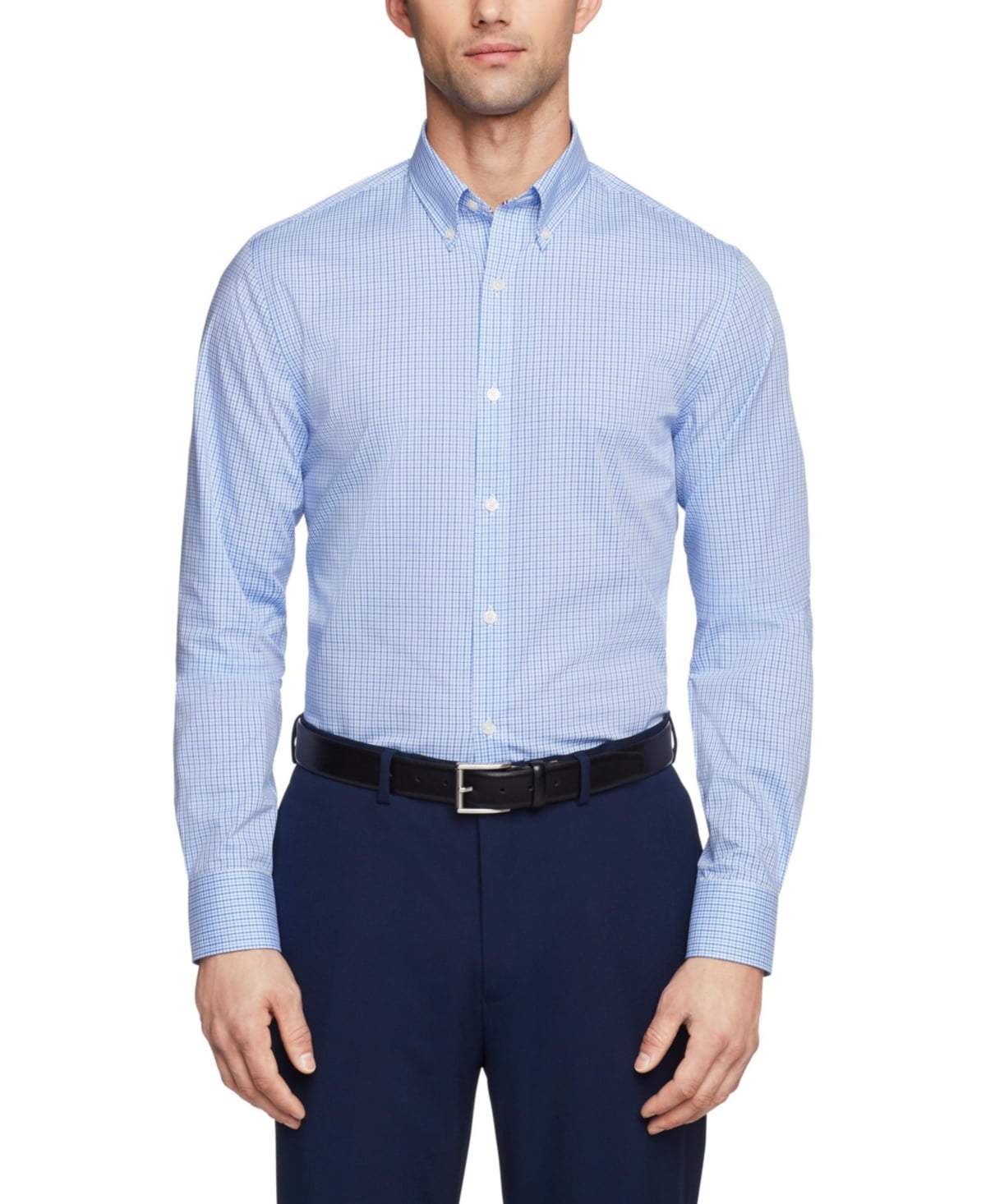 Tommy Hilfiger Mens Regular fit Dress Shirt Medium 15 in 34-35 Blue Check