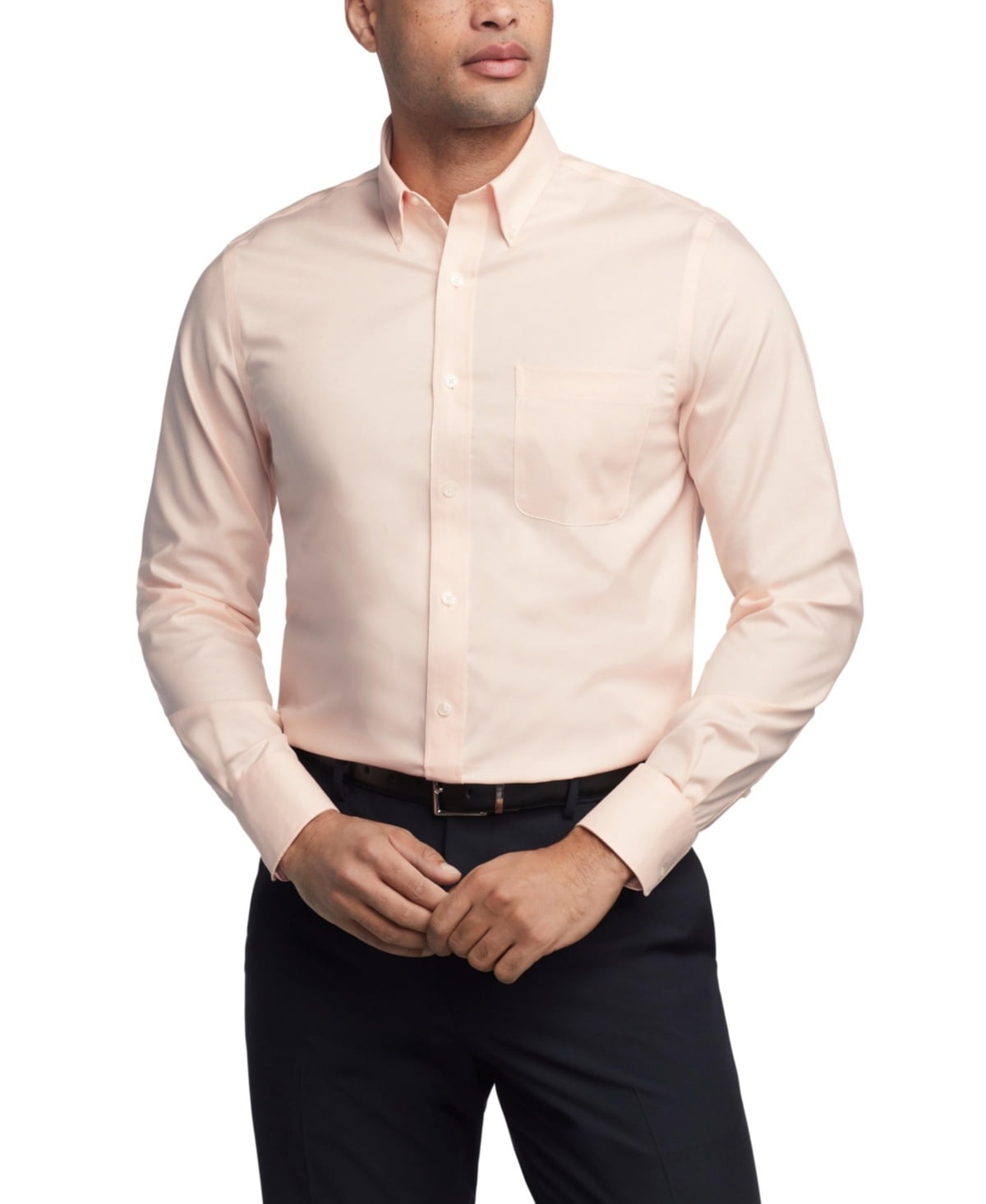 Tommy Hilfiger Mens Regular fit Dress Shirt Small 14.5 in 32-33 Orange Solid