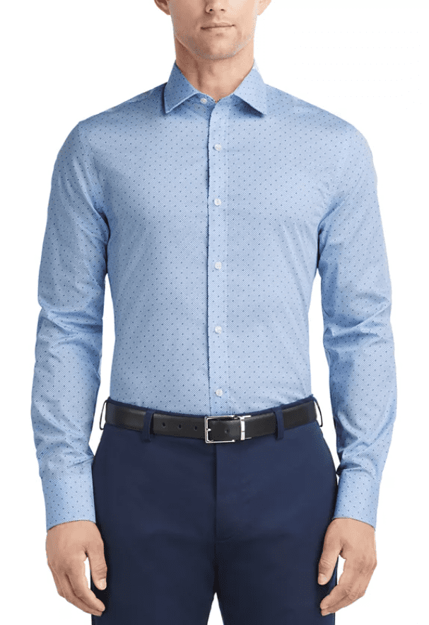 Tommy Hilfiger Mens Regular fit Dress Shirt XL 17 in 32-33 Blue Check
