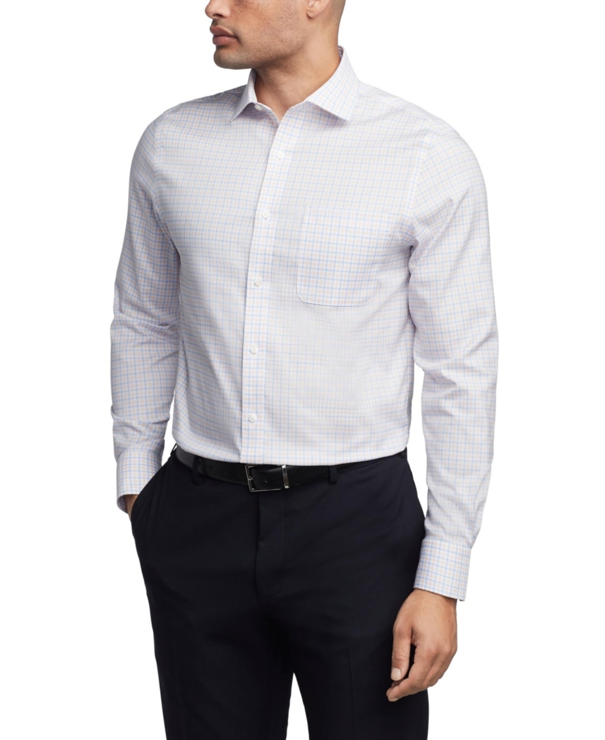 Tommy Hilfiger Mens Regular fit Dress Shirt XL 17 in 34-35 White Plaid