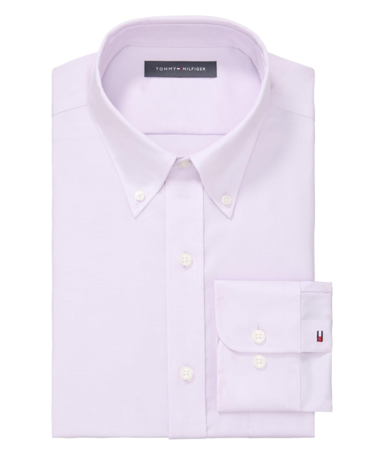 Tommy Hilfiger Men Regular fit Dress Shirt Shirt Medium 15 in 34-35 Purple Solid