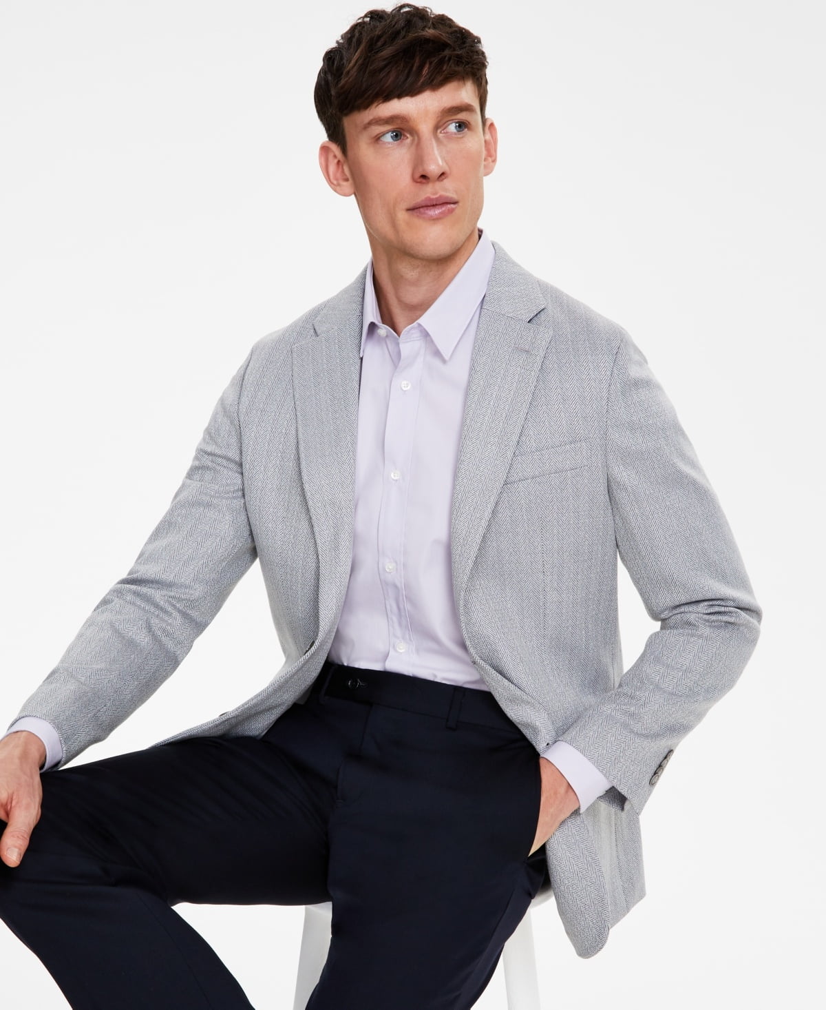 Tommy Hilfiger Mens Regular fit Sport Coat Blazer 36 S Grey Herringbone