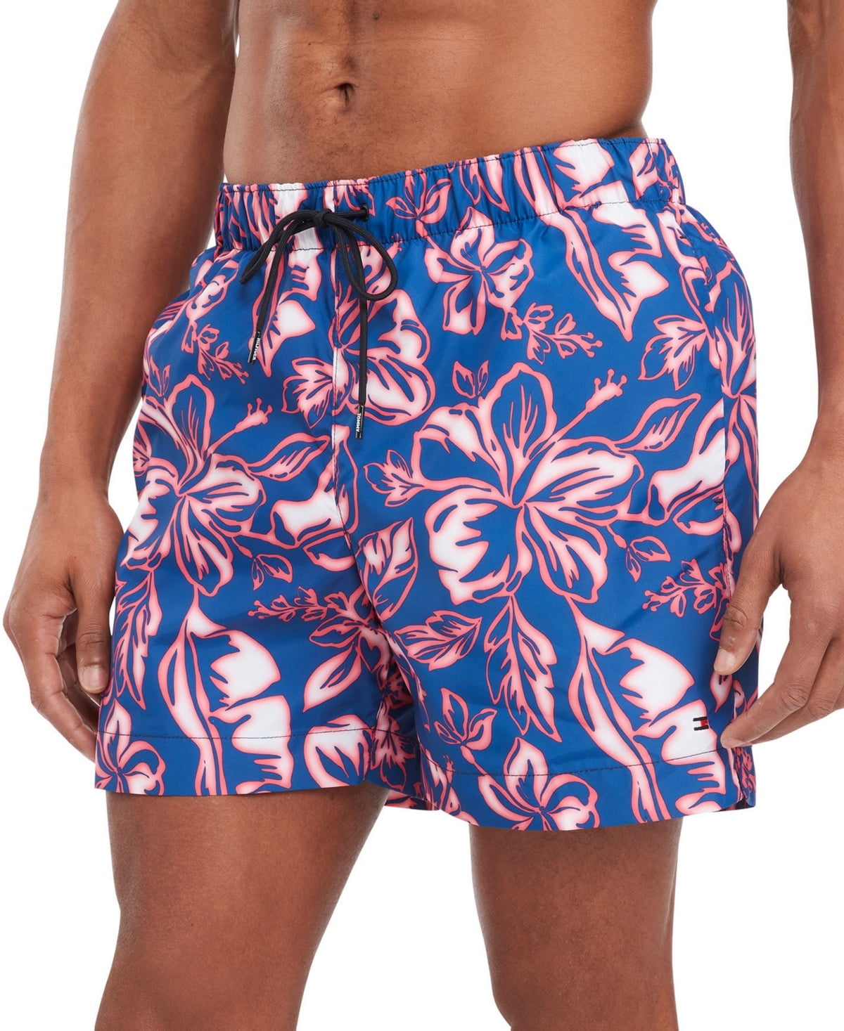 Mens Regular fit Swim Trunks Swimwear Medium Blue Floral