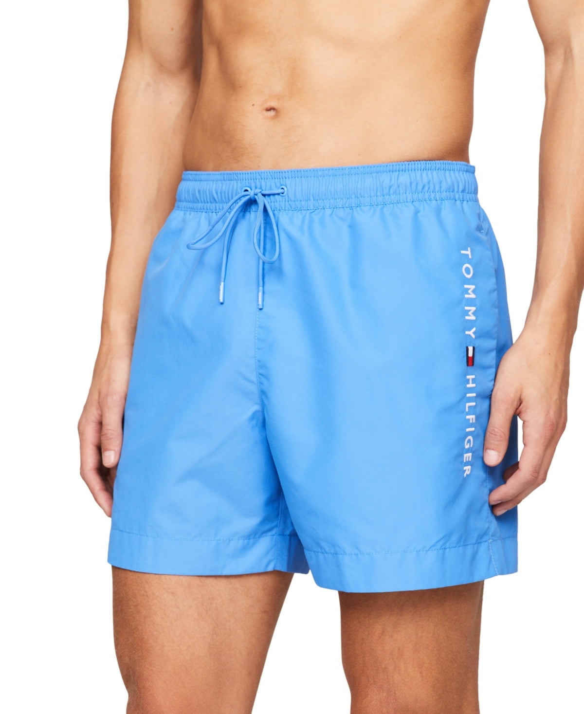 Tommy Hilfiger Mens Regular fit Swim Trunks Swimwear Small Light Blue Solid
