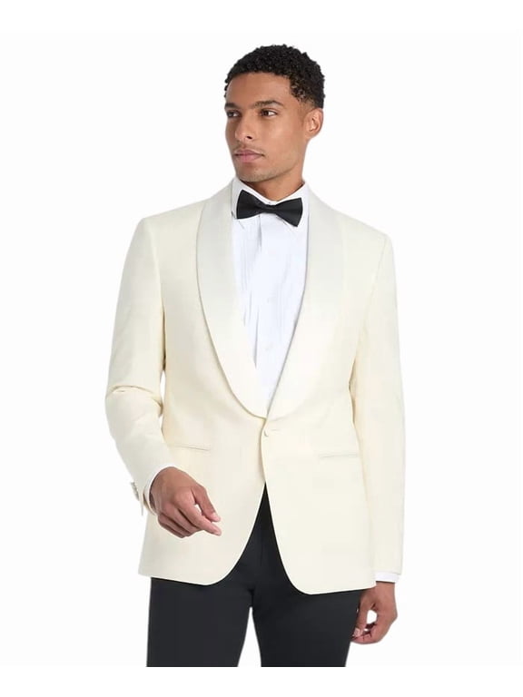 Mens Regular fit Wool Tuxedo Jacket Blazer 40 S White Solid