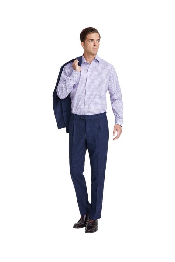 Mens Relaxed fit Dress Pants 36 / 32 Navy Blue Solid Wool