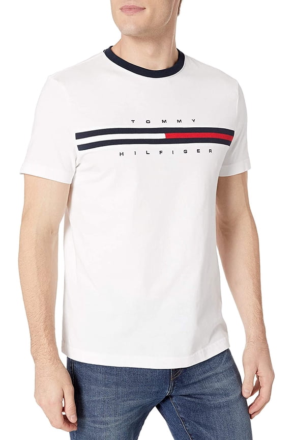 Mens Short Sleeve Logo T-Shirt XX-Large Big Bright White