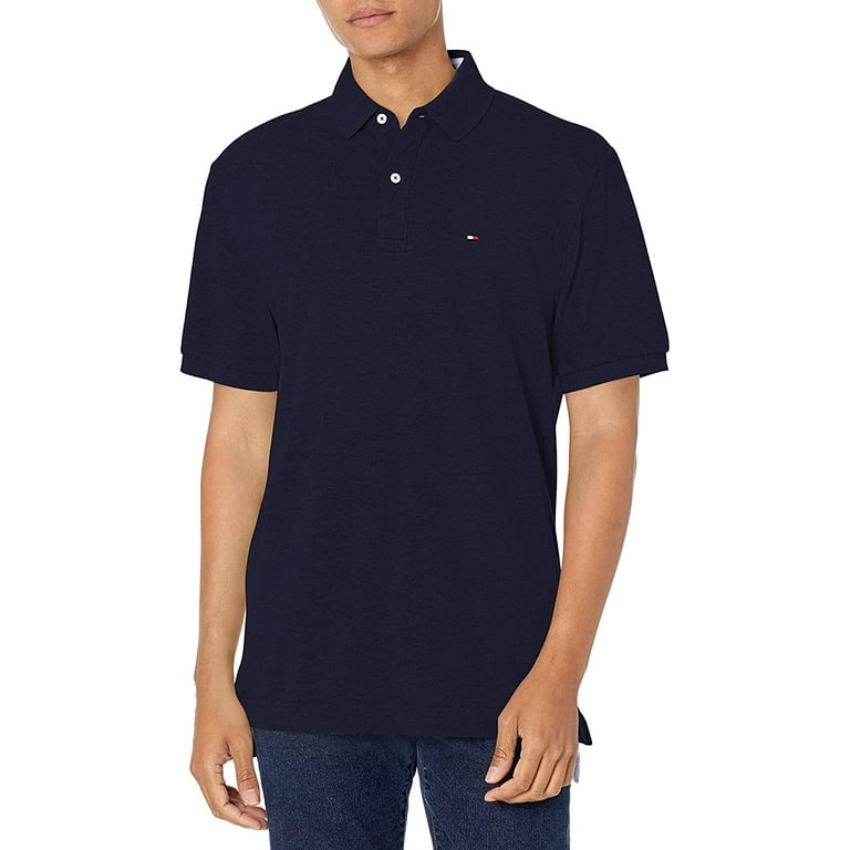 Tommy Hilfiger Mens Short Sleeve Polo Shirt in Classic Fit Large Navy  Blazer Heather