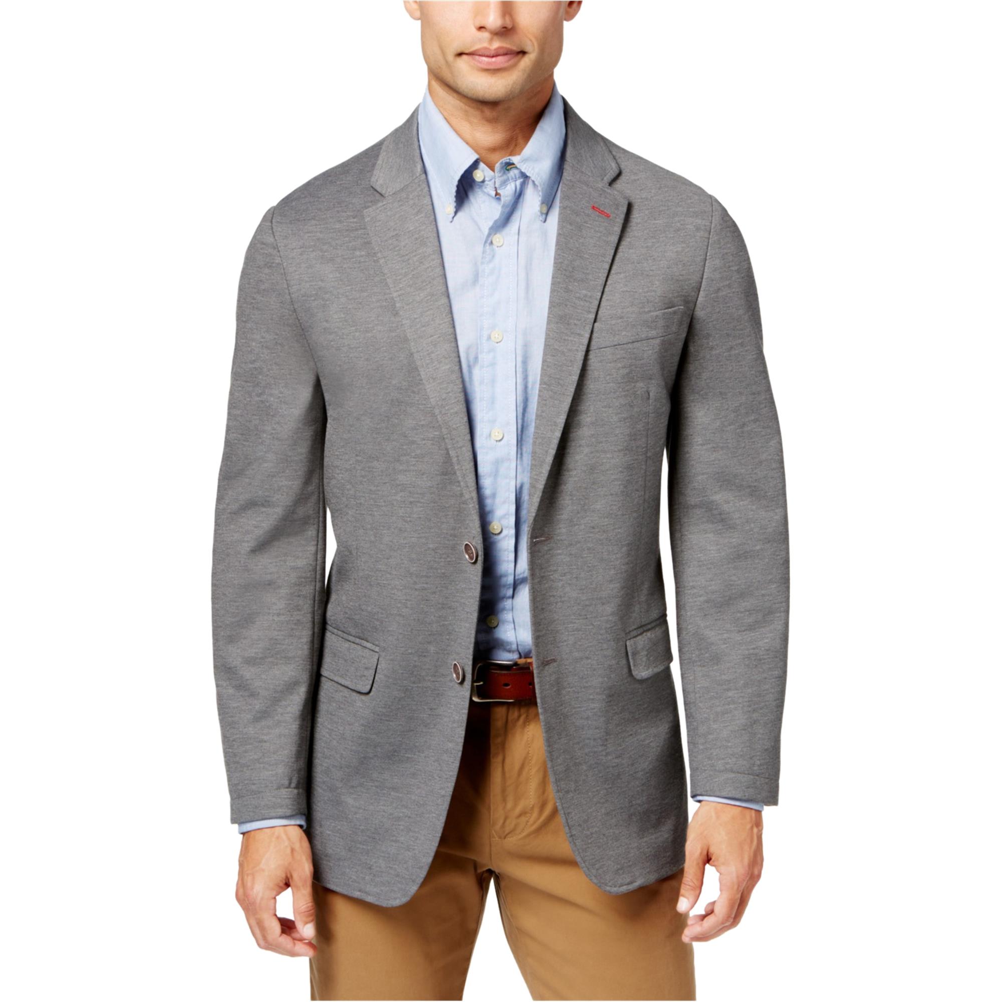 Tommy Hilfiger Mens Slim-Fit Solid Knit Blazer Jacket, Grey, 40 Long