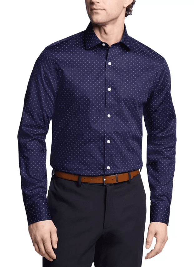 Tommy Hilfiger Mens Slim fit Dress Shirt Large 16 in 32-33 Navy Blue