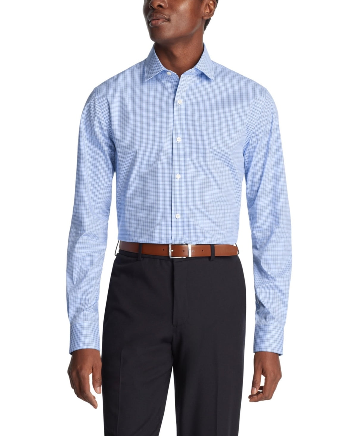 Tommy Hilfiger Mens Slim fit Dress Shirt Medium 15 in 34-35 Blue Check