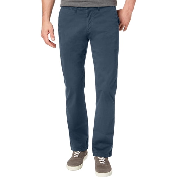 Tommy Hilfiger Mens Straight Leg Custom Fit Chino Pants Gray 38/30