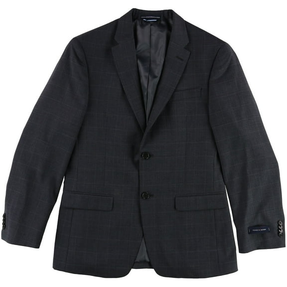 Tommy Hilfiger Mens Stretch Performanc Two Button Blazer Jacket, Grey, 38 Regular