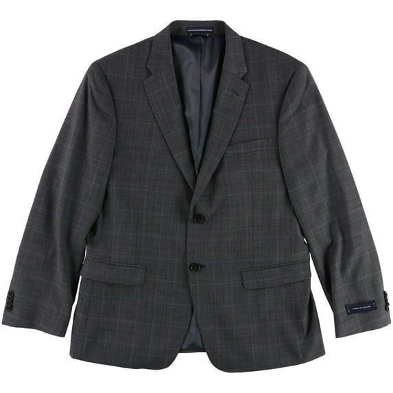 Tommy Hilfiger Mens Stretch Two Button Blazer Jacket, Grey, 40 Short