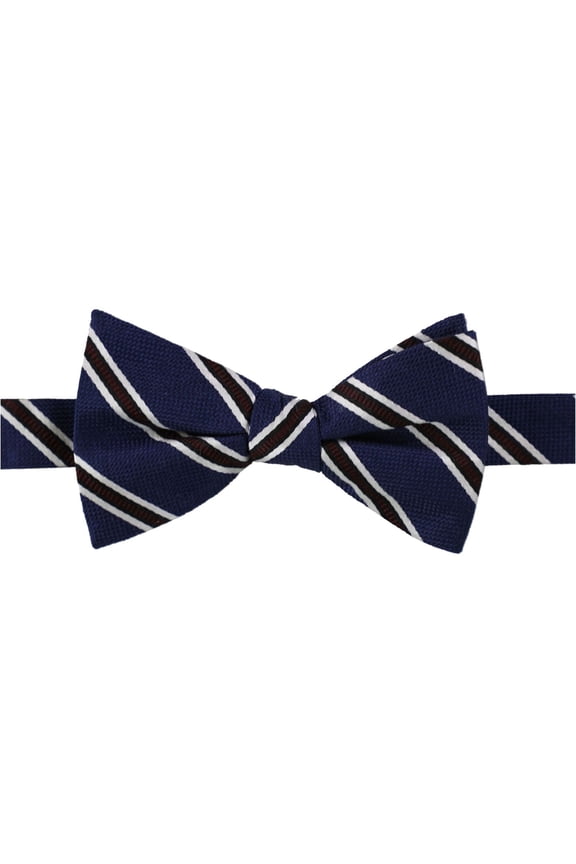 Mens Stripe Self-tied Bow Tie, Blue, One Size