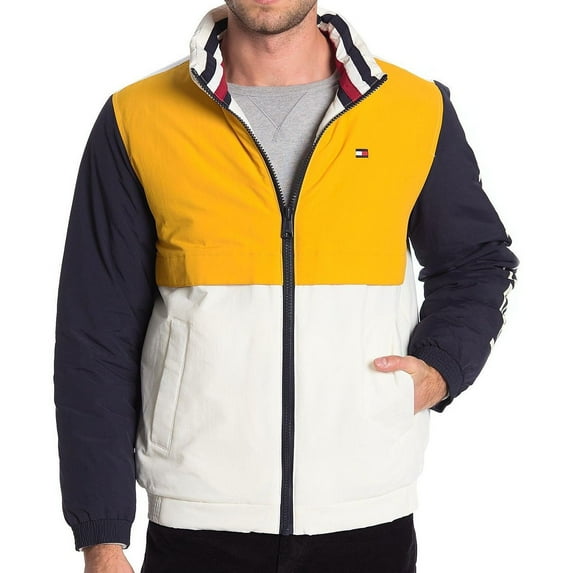 Tommy Hilfiger Mens Taslan Retro Puffer Puffy Jacket (Large, Yellow)