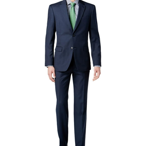 Tommy Hilfiger Mens Textured Dress Pants Slacks, Blue, 36W x UnfinishedL