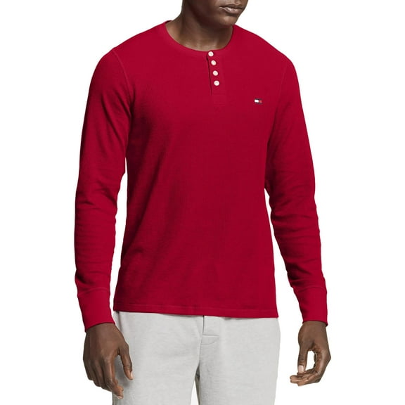 Tommy Hilfiger Mens Thermal Waffle Knit Sleep Shirt
